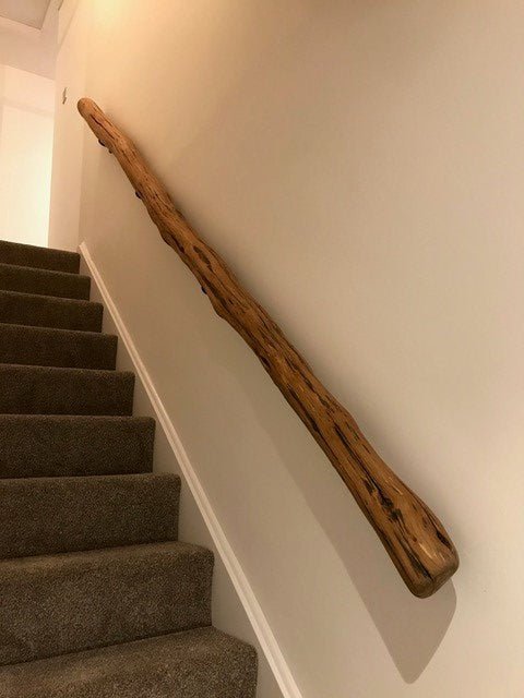 Handmade driftwood oak bannister