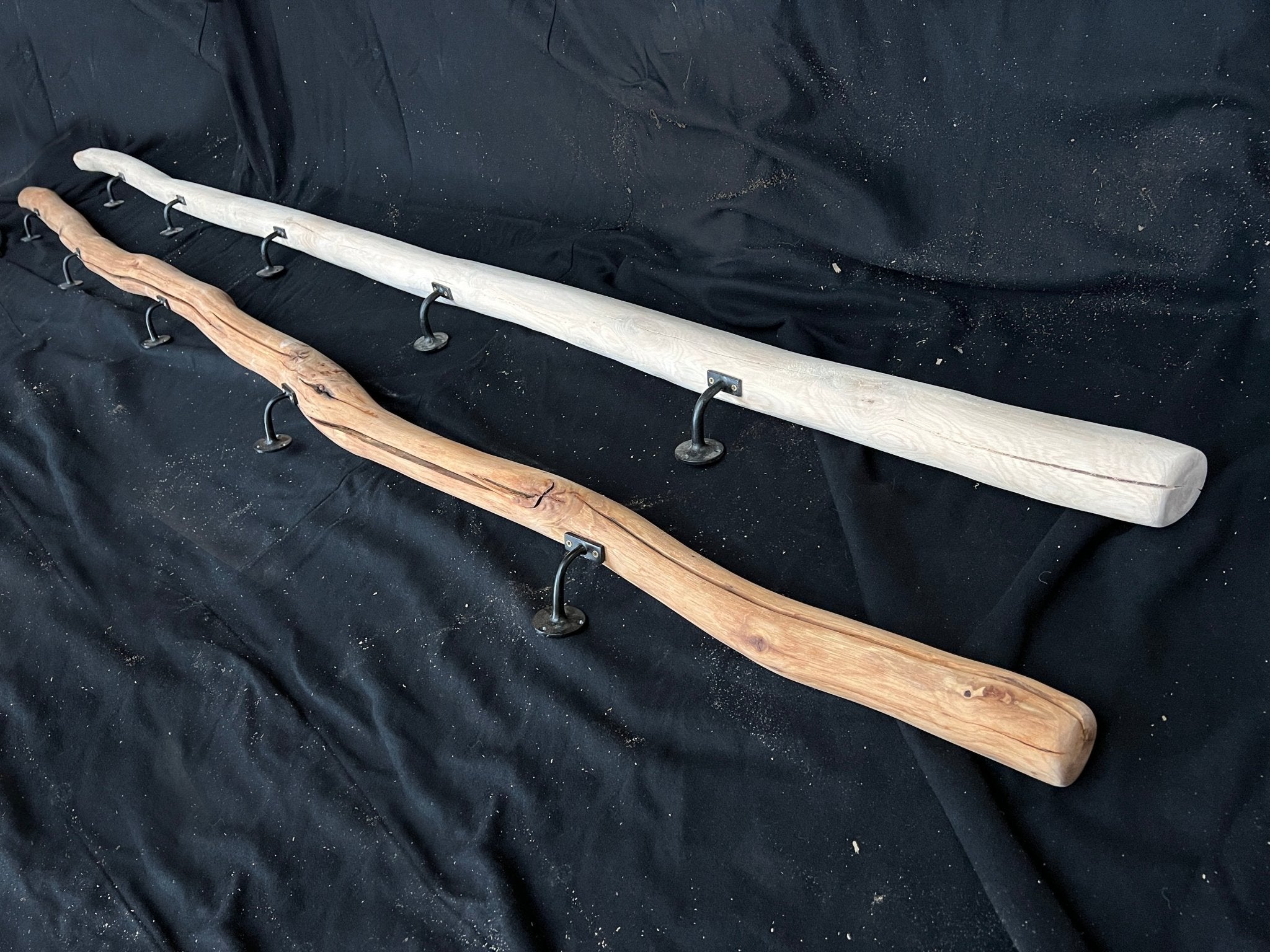 Natural branch handrail