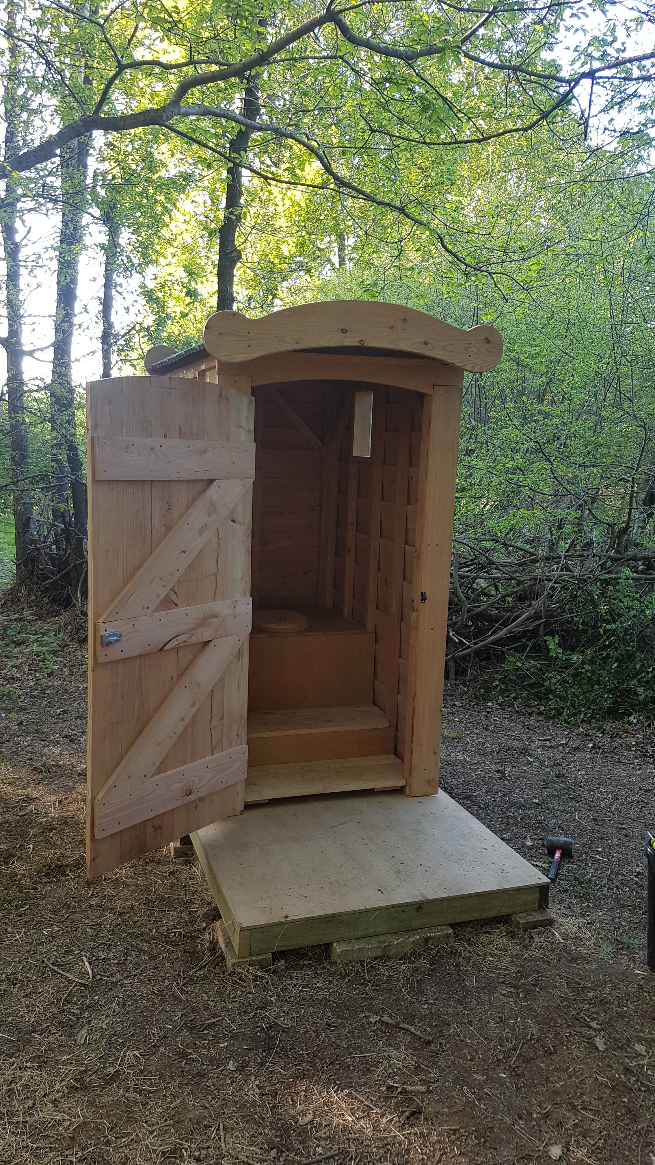 our most basic composting toilet in a woodland setting