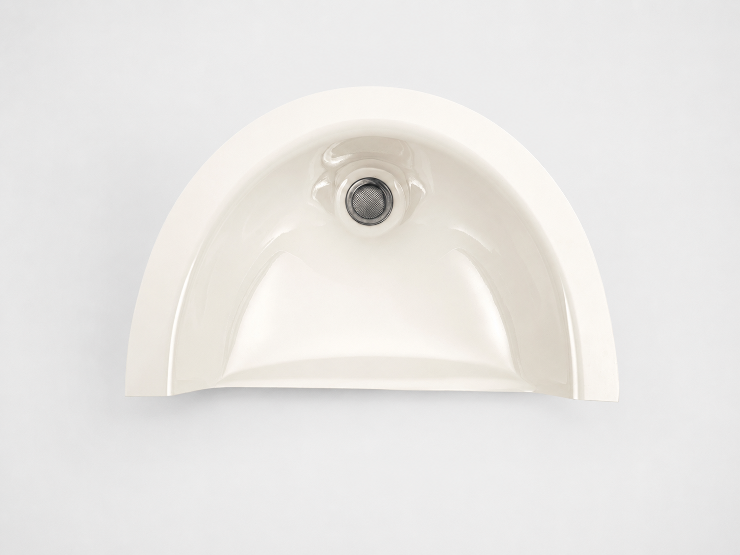 Compact urine diverter top view – white – made in Wales