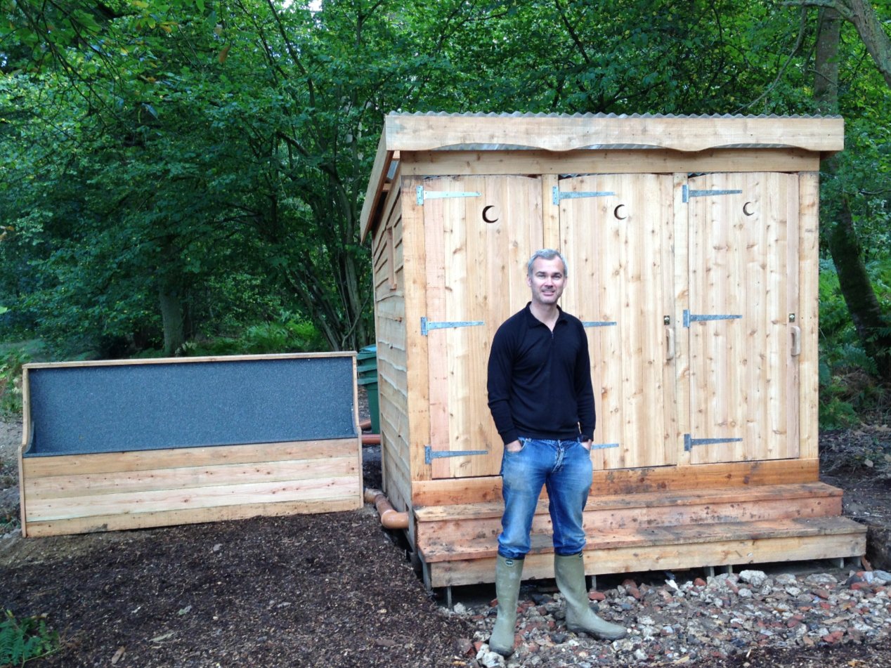 Composting Toilet for festival site with three cubicles and urinal