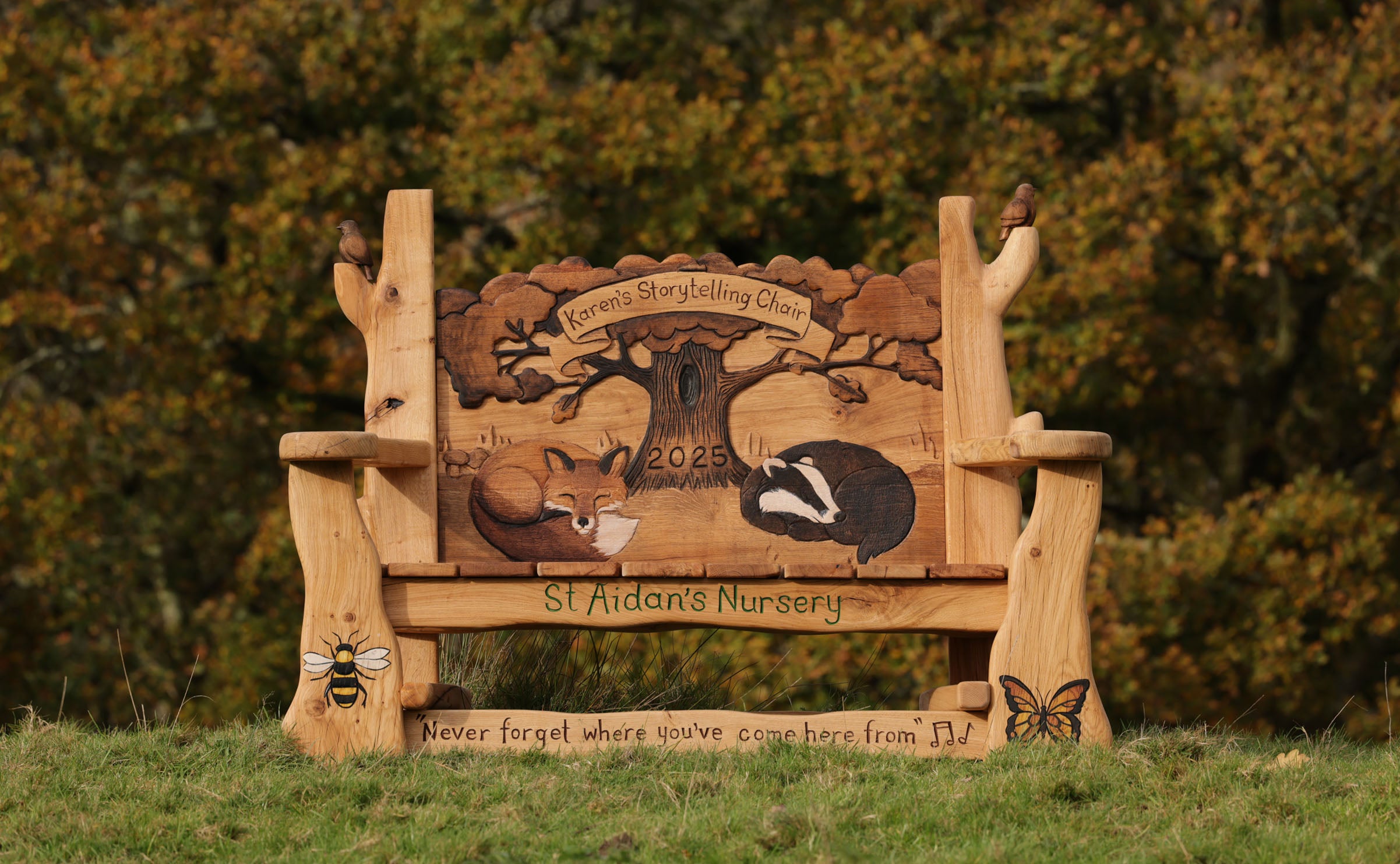 memorial Bench in woodland setting