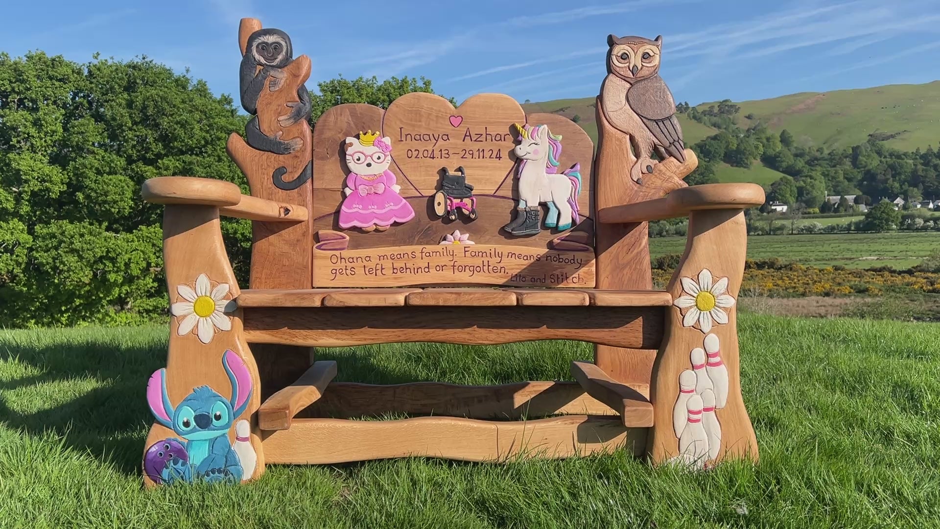 Memorial Bench Video made from Oak