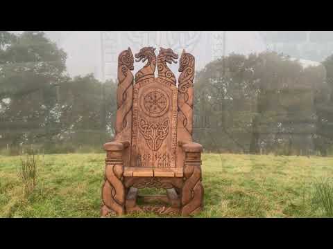 Handcrafted Viking Storytelling Throne