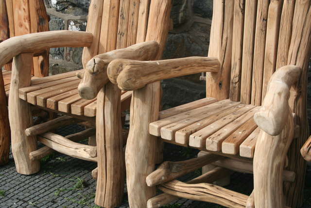 wooden garden chair