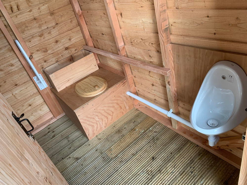 waterless urinal in composting toilet 