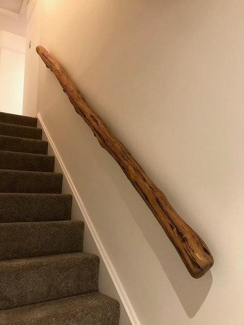 Handmade driftwood oak bannister 