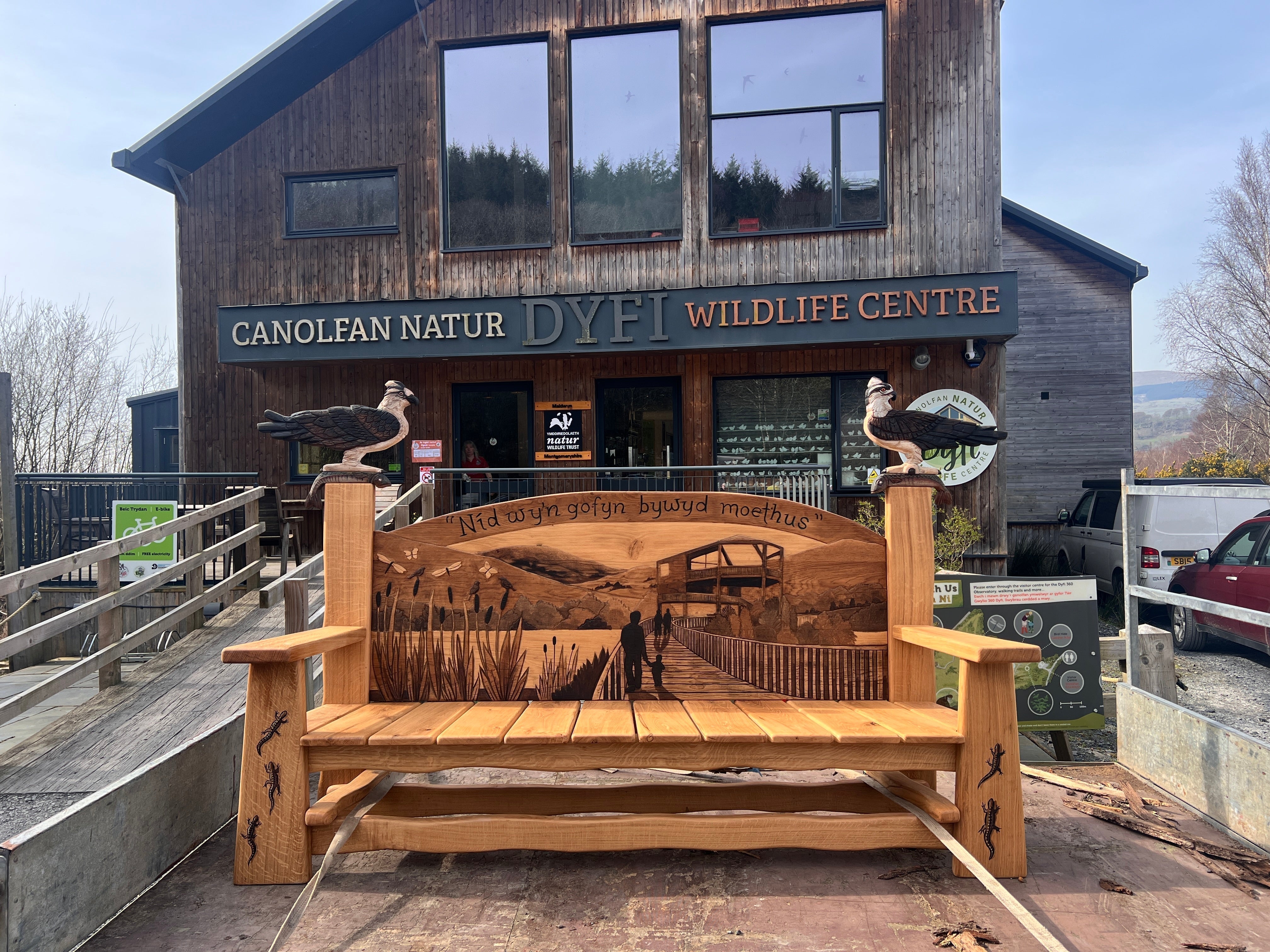 Ospreys Bench outside of Visitors Centre