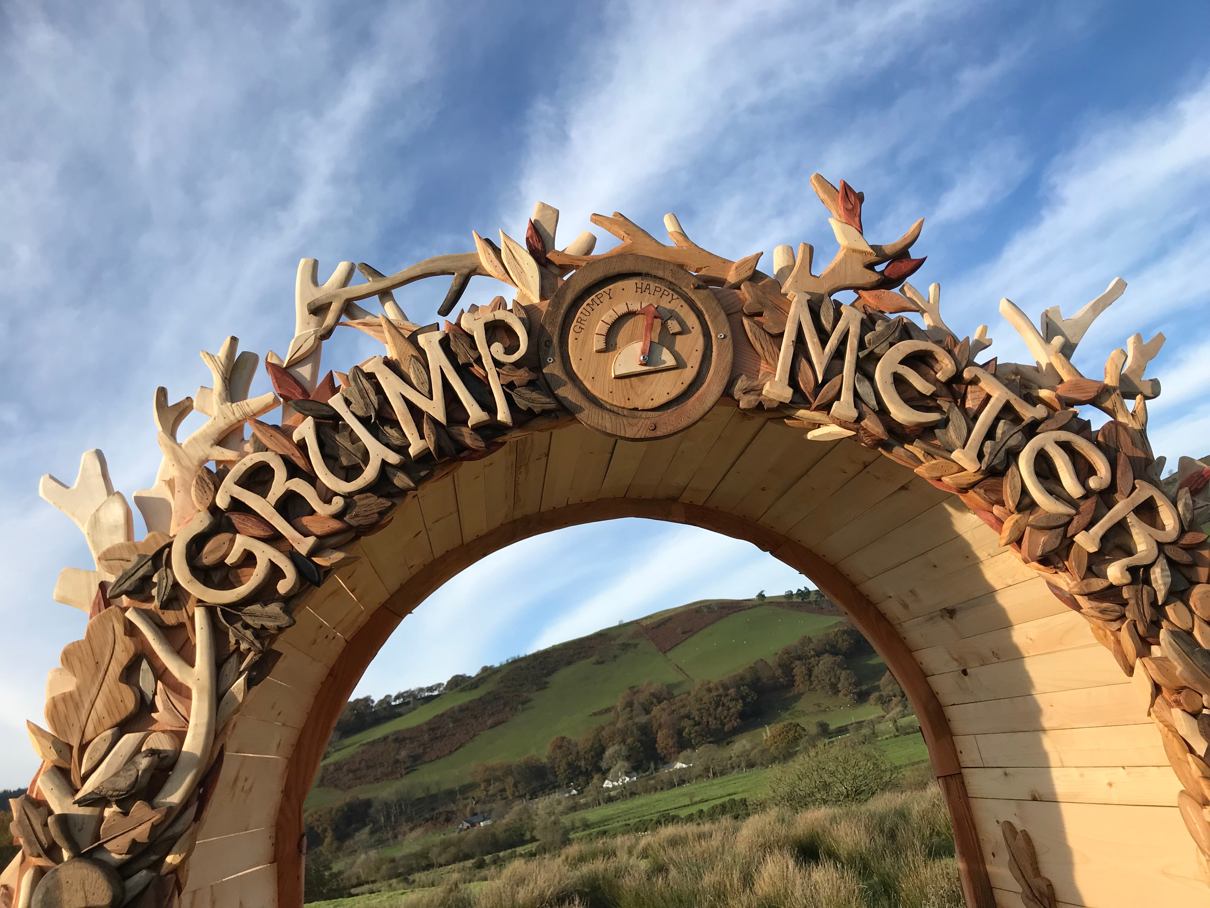 custom made wooden arch carved