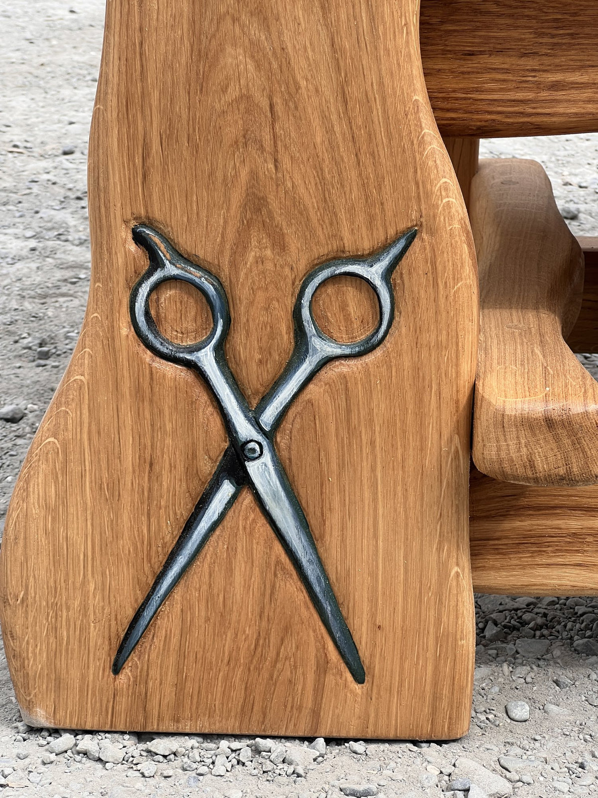 A pair of scissors, in oak. — Free Range Designs, handmade in Mid Wales