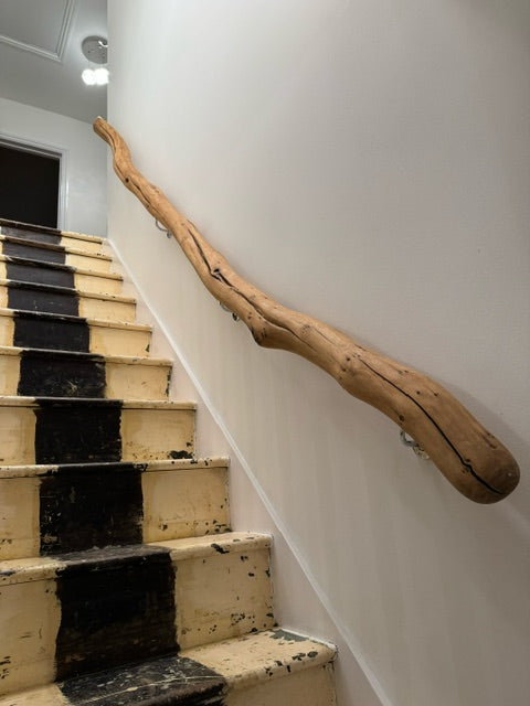 bannister made from driftwood