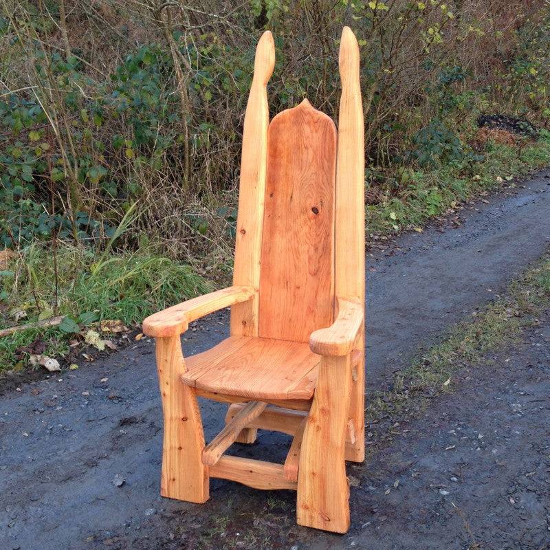 Pixie woodland oak story chair in school setting — EYFS reading throne, Wales