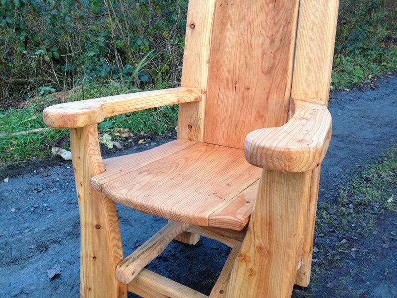 Outdoor carved oak pixie woodland storytelling seat — handmade reading throne for schools, Wales