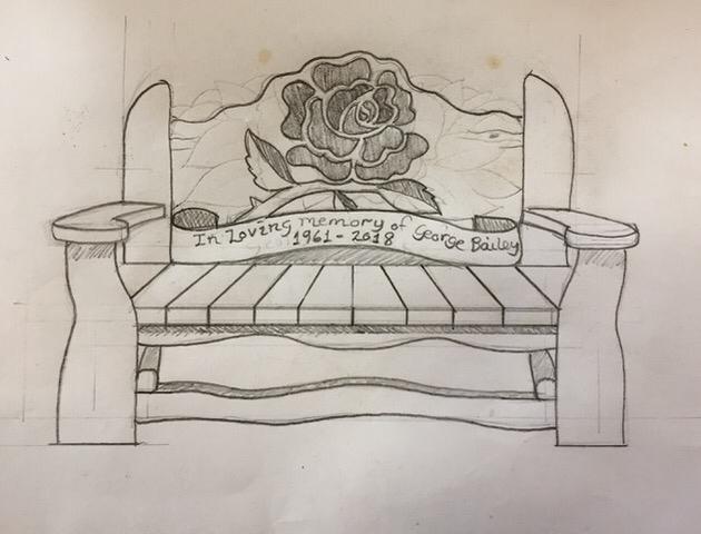 Handcrafted Remembrance Bench - In Loving Memory of George Bailey