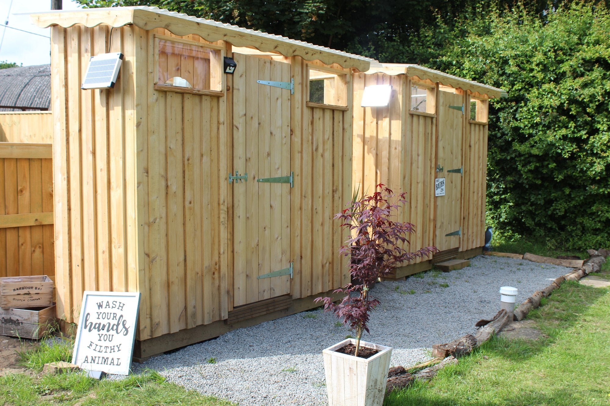 compost toilet and shower unit for a glamping site in scotland