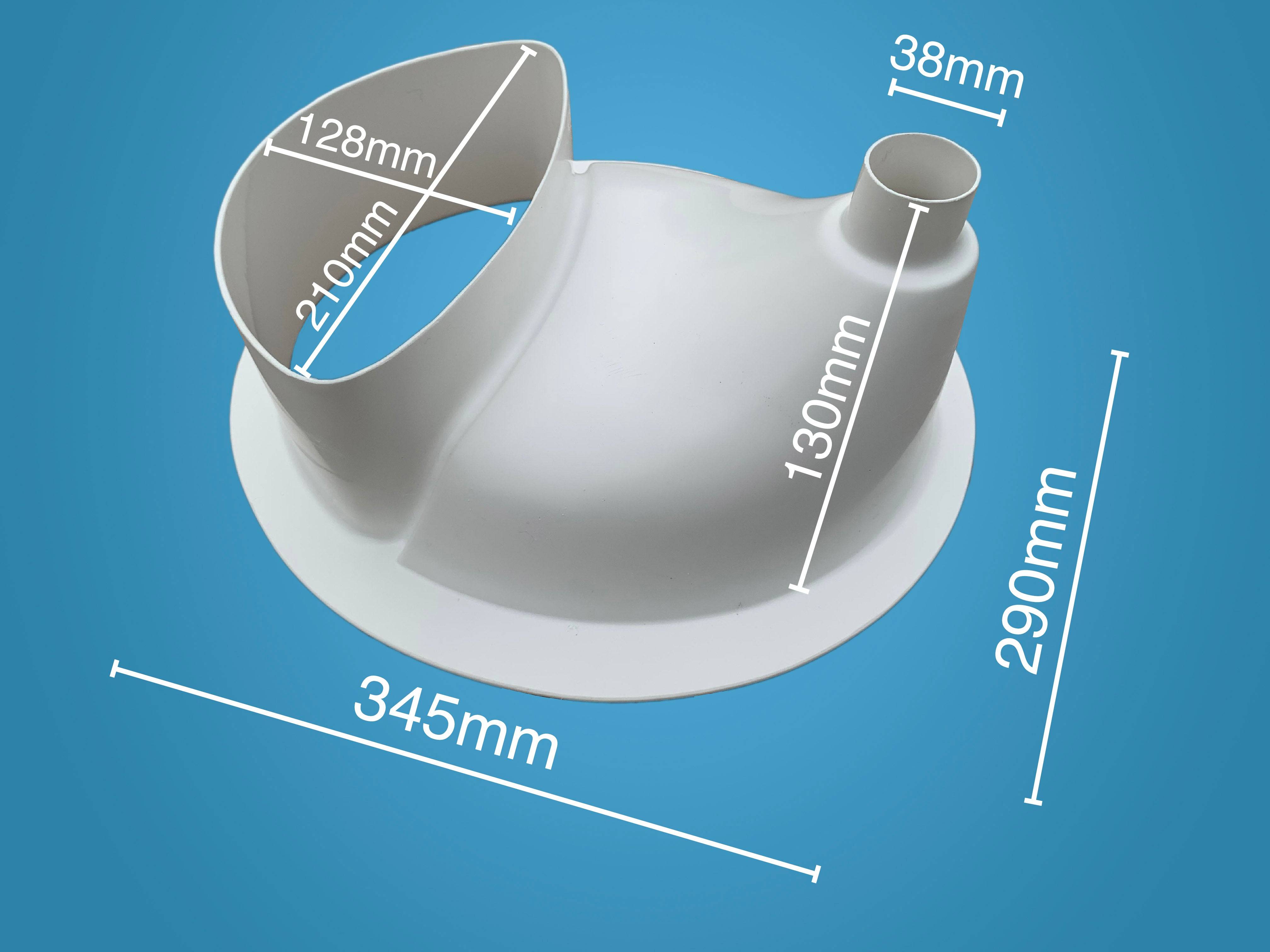 Séparateur d'urine blanc avec dimensions spécifiques