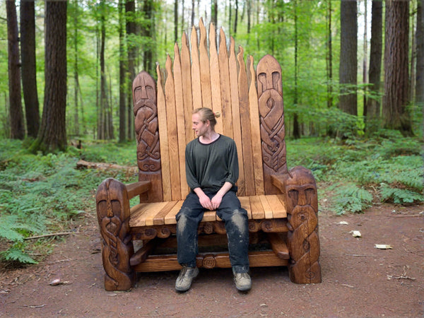 viking throne in forest with billy