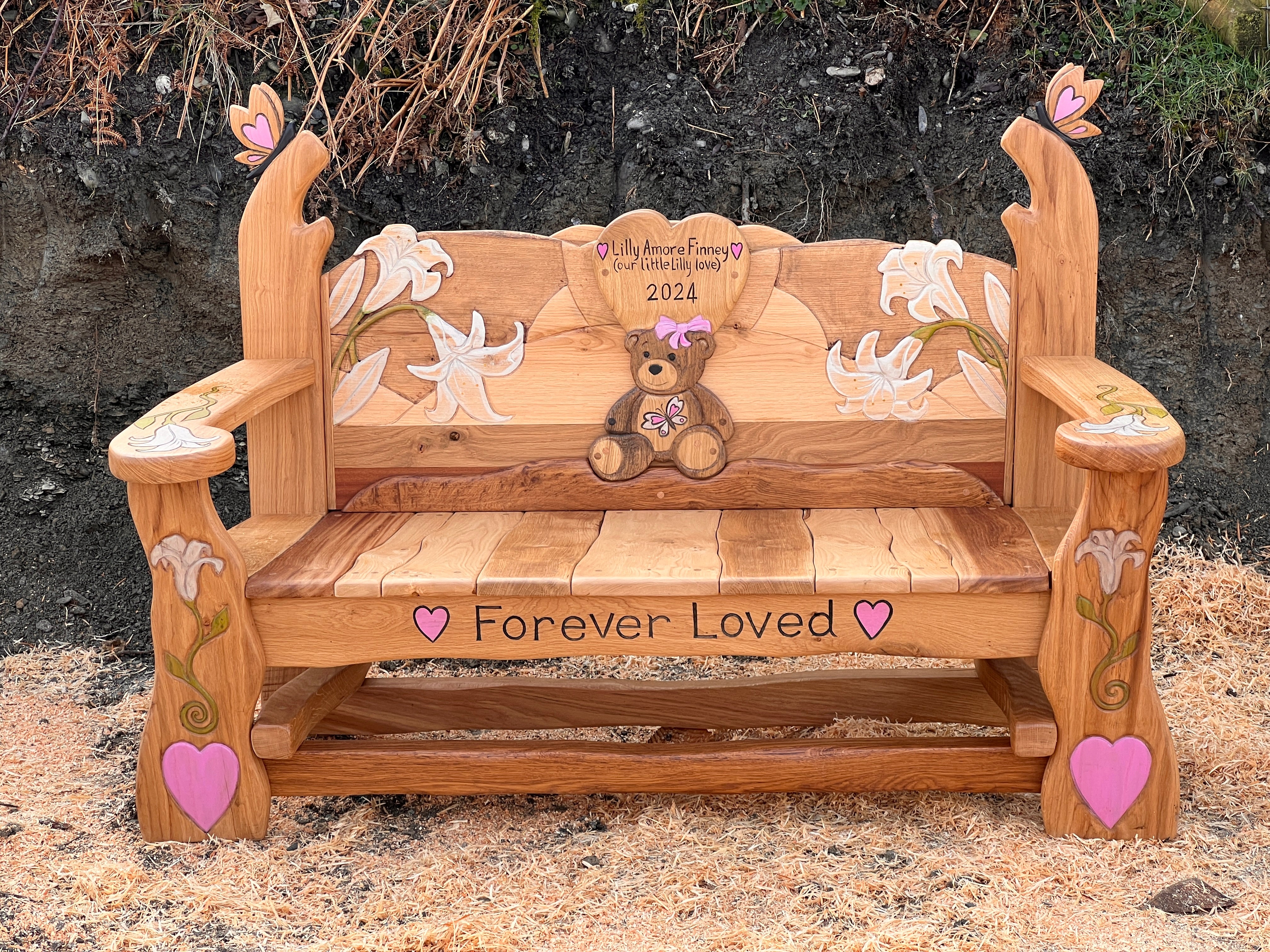 Personalised Memorial Seat for a Little Girl - 3 Seater
