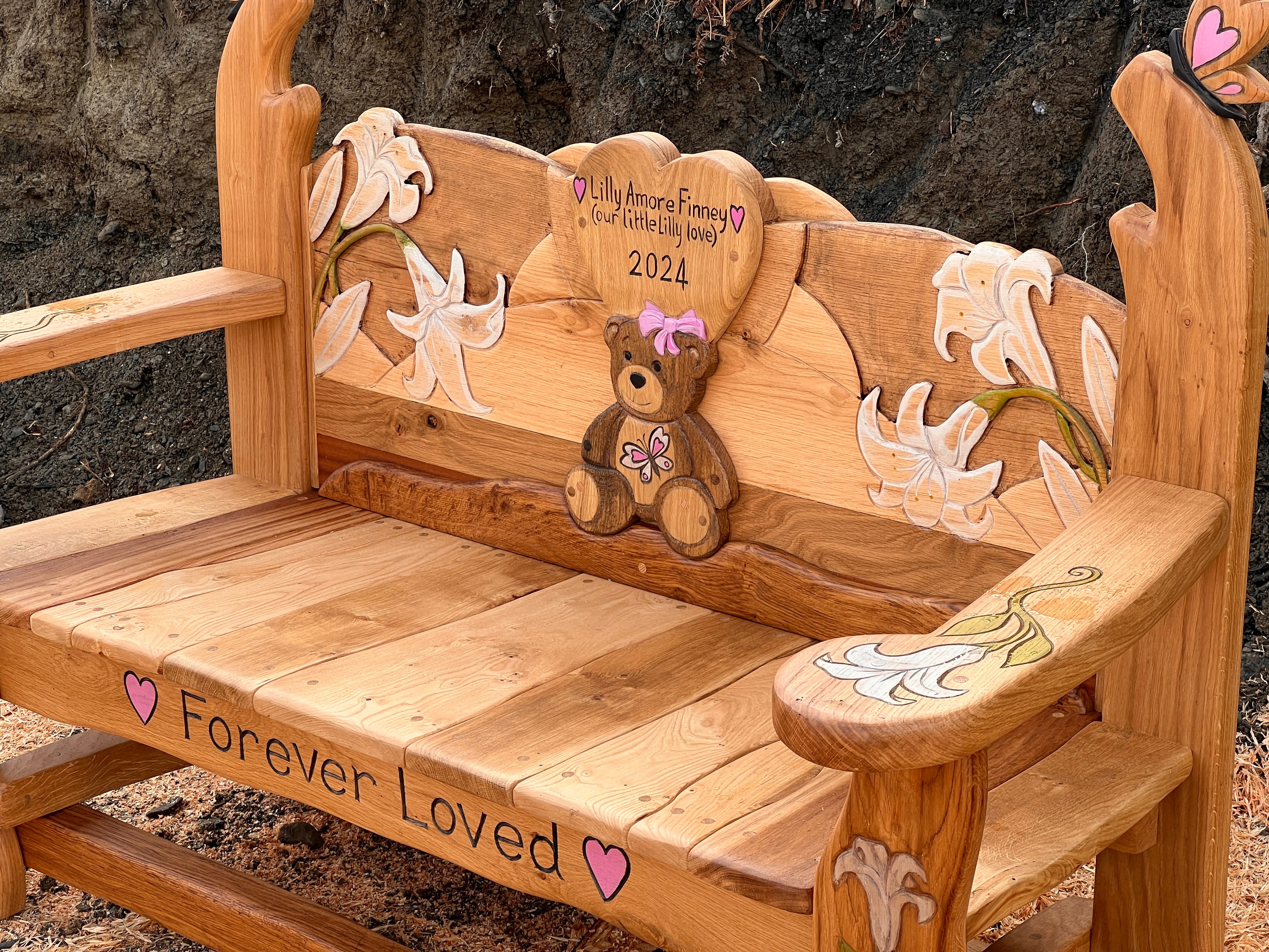 Personalised Memorial Seat for a Little Girl - 3 Seater