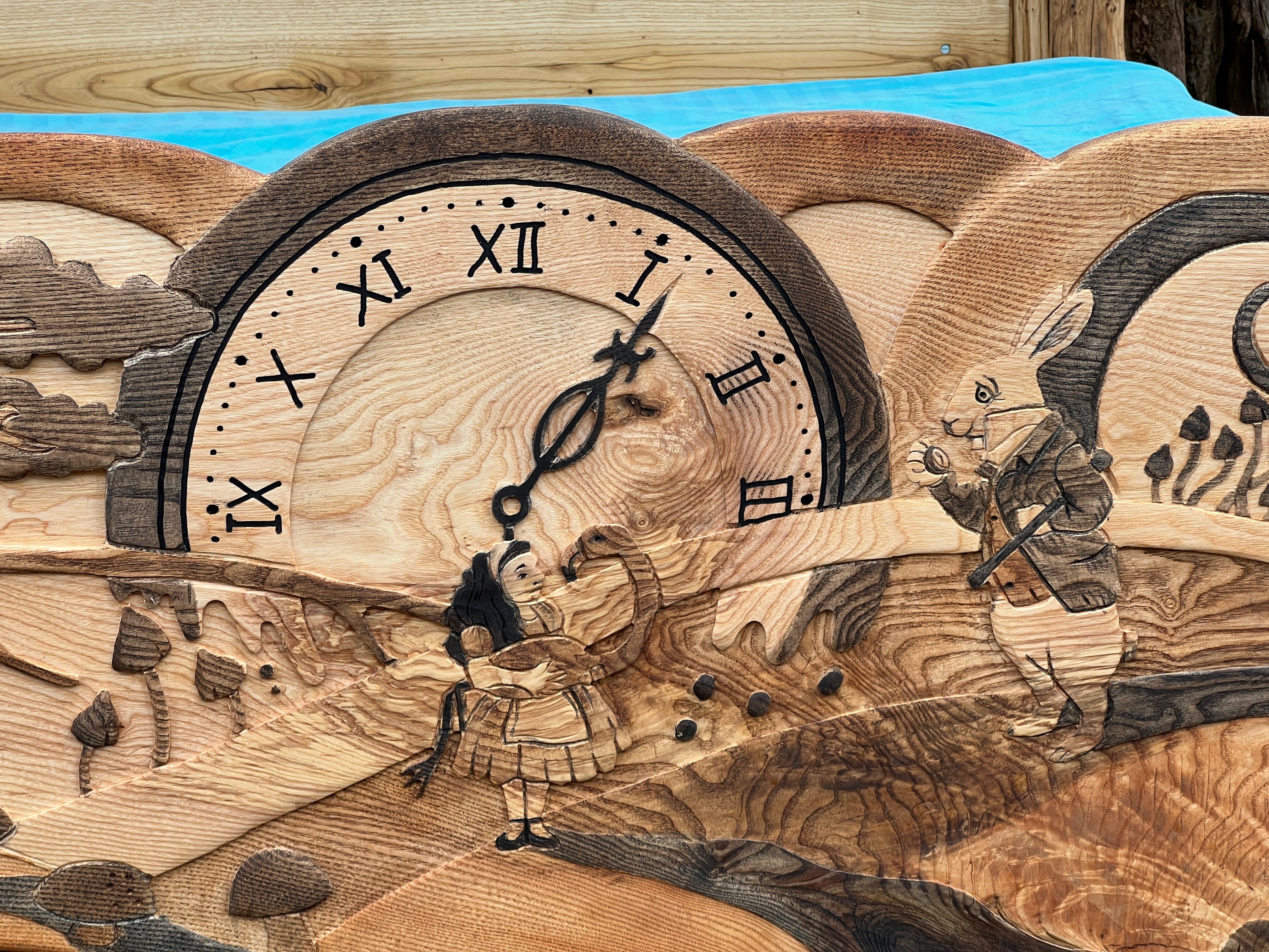 Hand-Carved Alice in Wonderland Bed – Solid Wood Fantasy Bed Frame