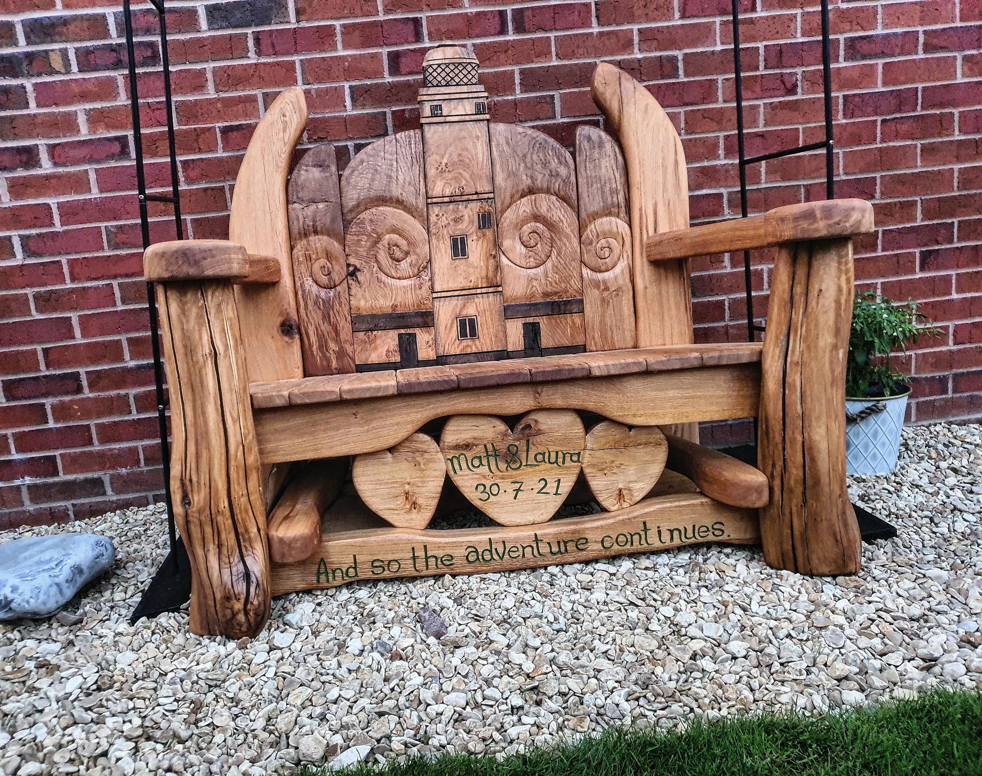 Anniversary garden chair with personalized engraving