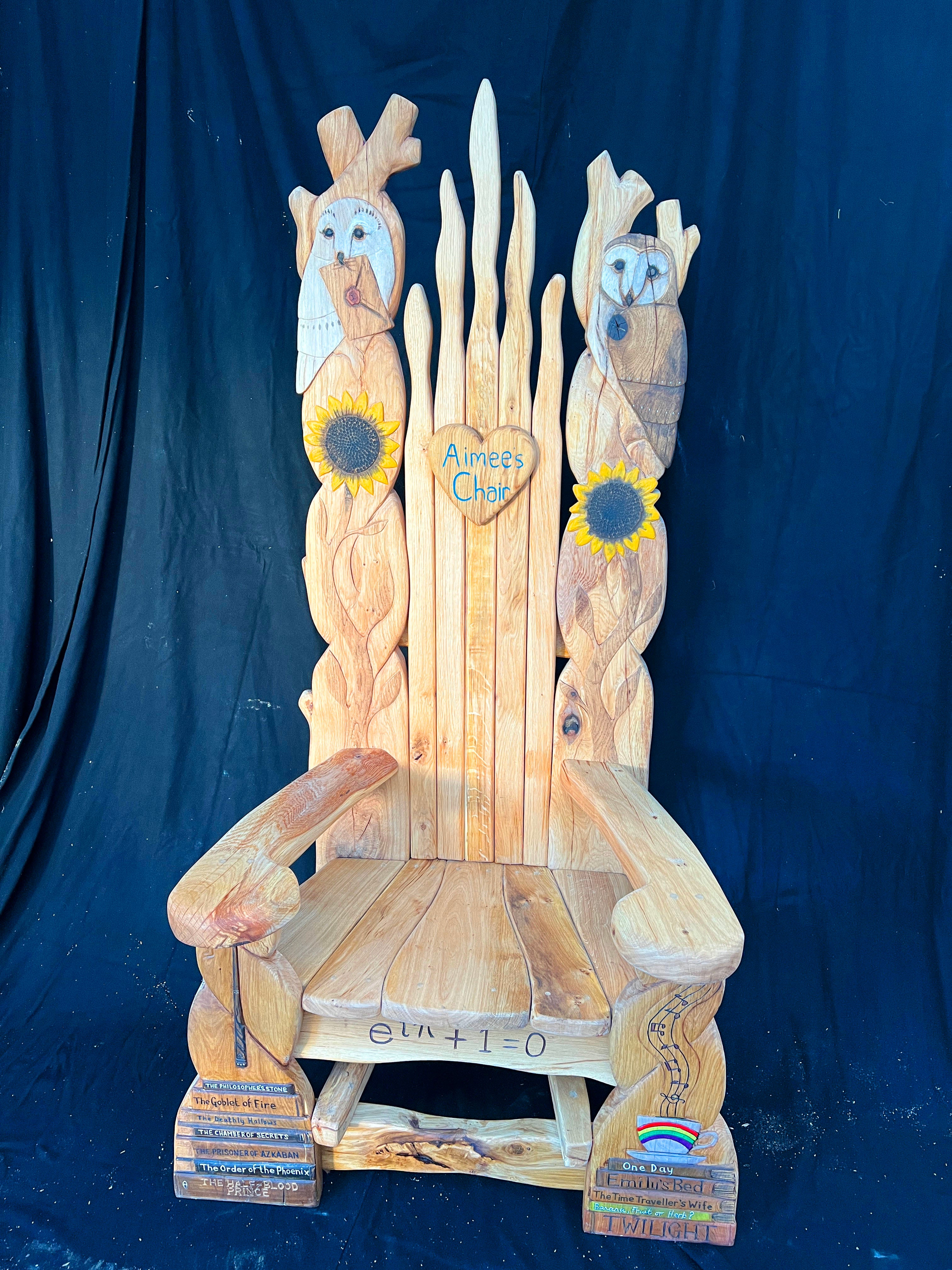 Sunflower and Owl Tribute Chair
