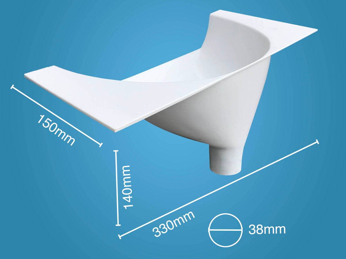 Déviateur d'urine blanc avec mesures pour toilettes écologiques