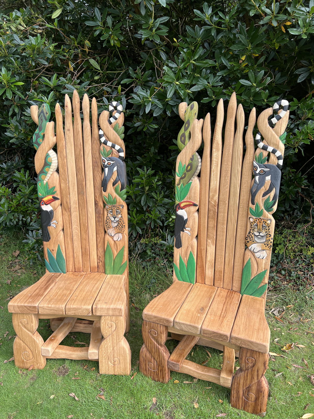 Unique carved wood furniture for Drusillas Zoo