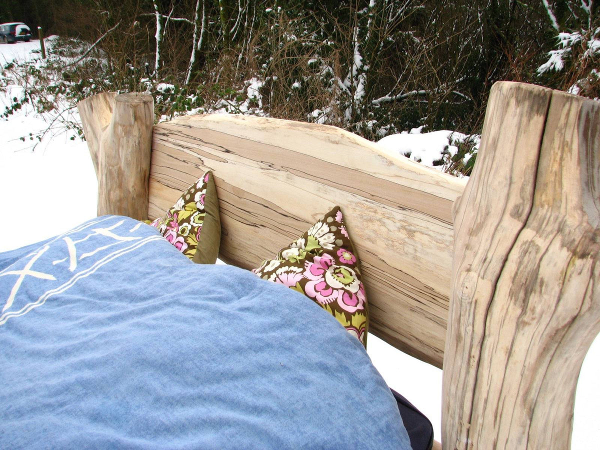 Beech Driftwood Bed — Spalted Beech & Driftwood, Handmade Wales