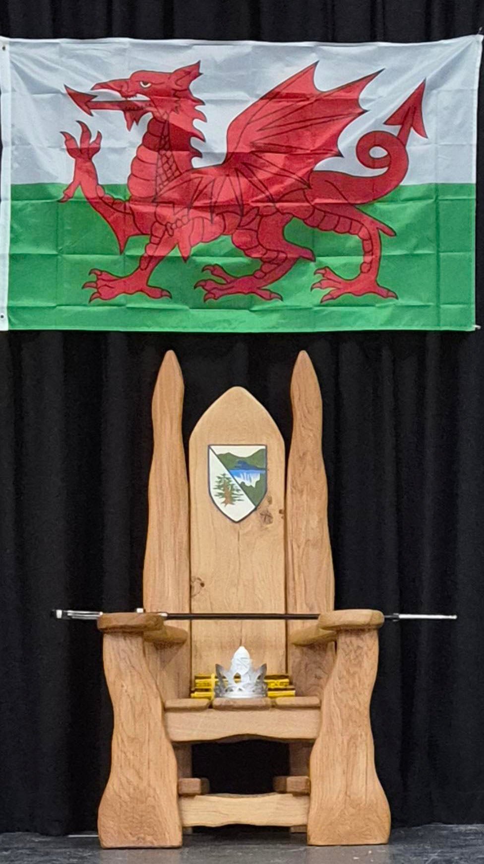 Personalised School Storytelling Chair with Custom Wood Carvings and Natural Finish