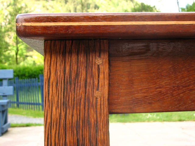 Handmade solid oak chess table — bespoke game table with slate board, Wales
