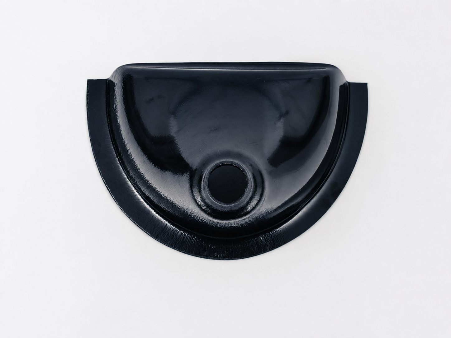 Compact urine diverter outlet detail – black – composting toilet