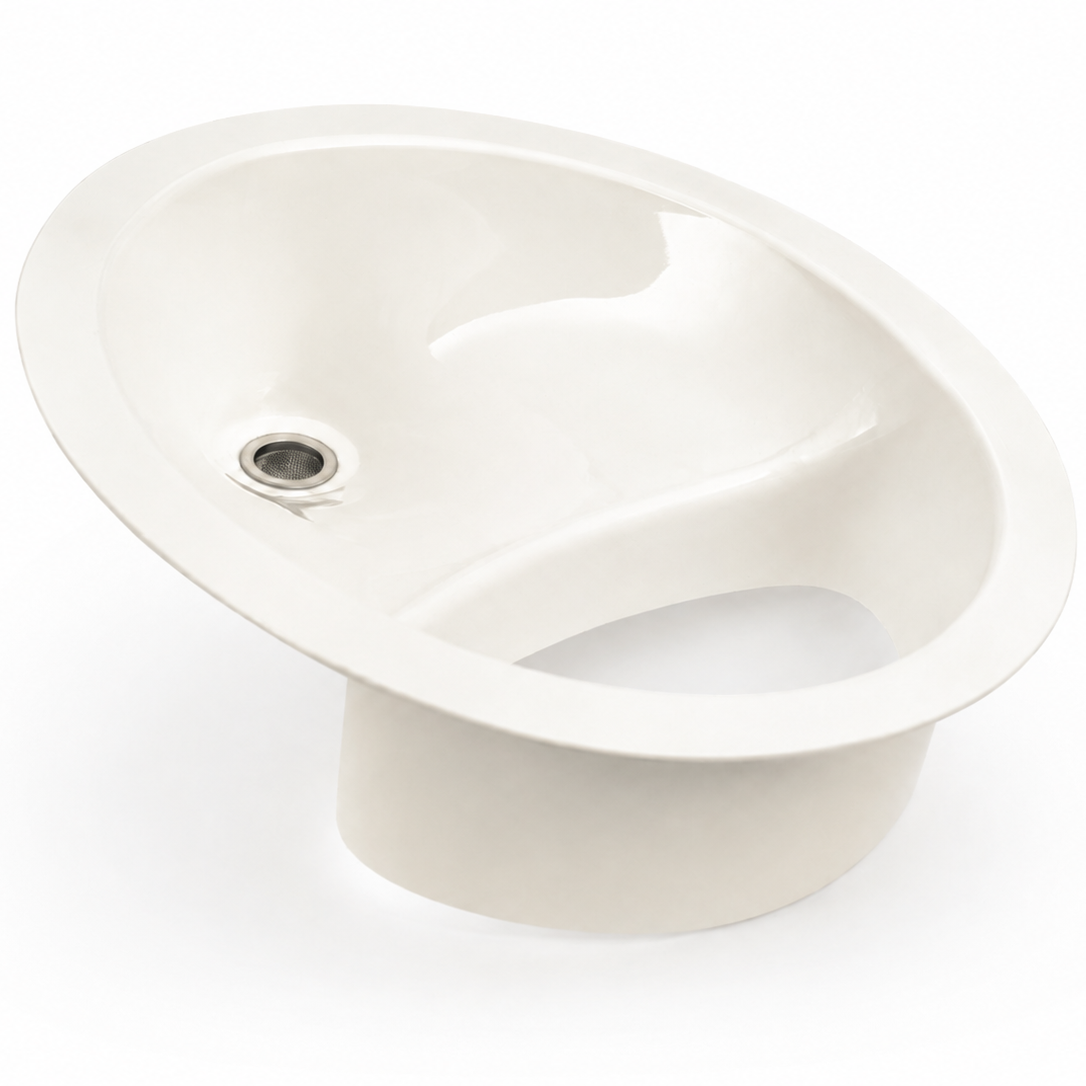 Complete urine separator diverter for composting toilet – white