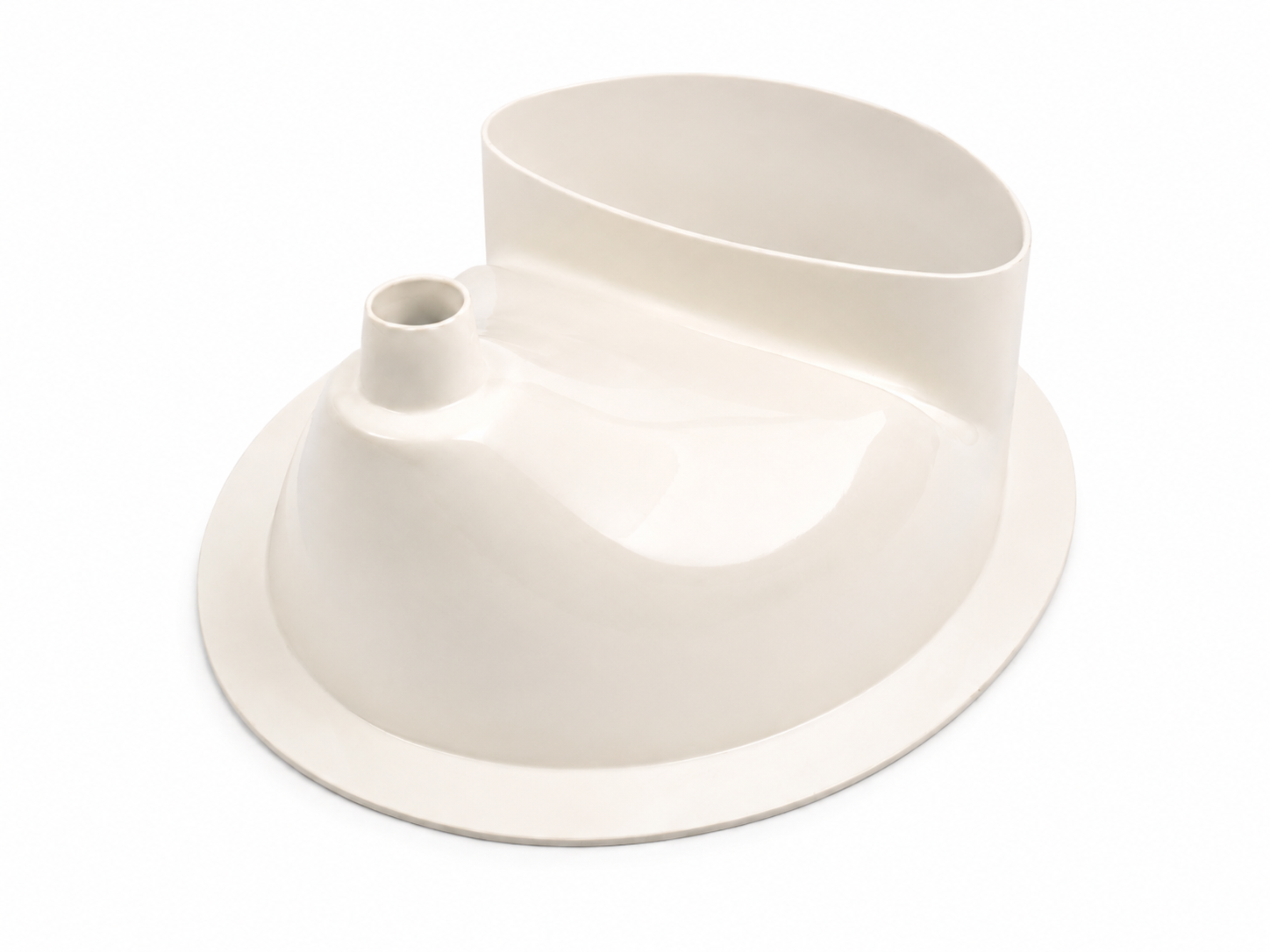 Complete urine diverter outlet detail – white – composting toilet
