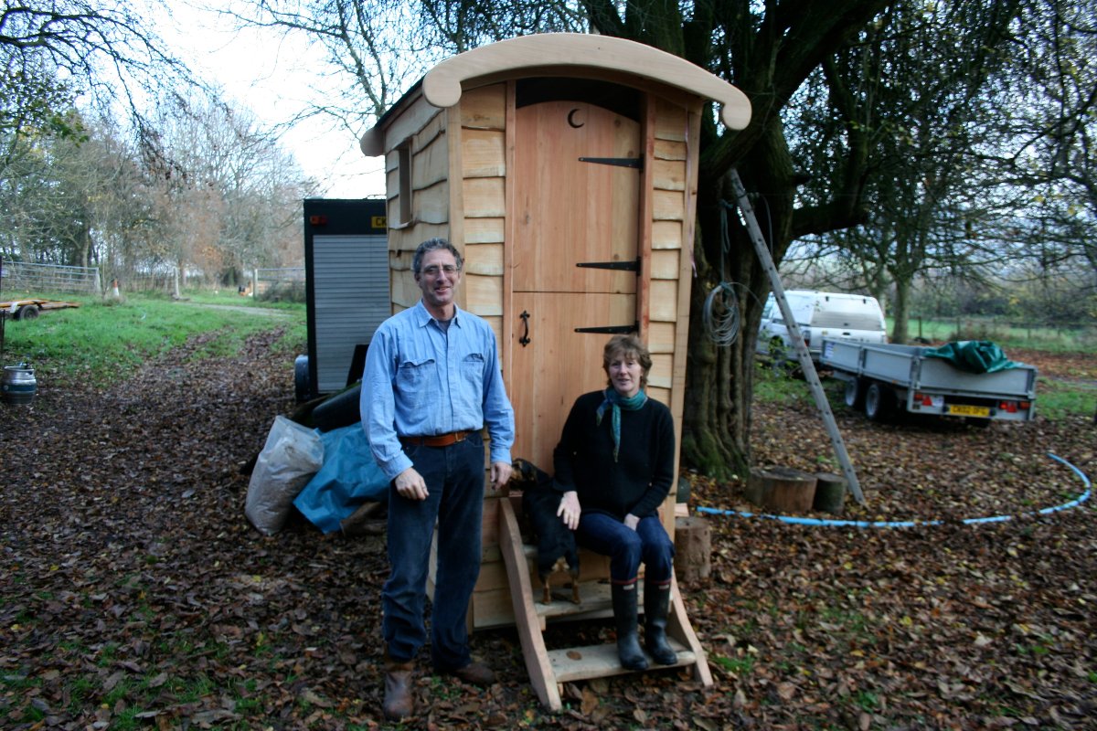 Compost toilet for Campsite in Hay-On-Wye in Wales with owners 