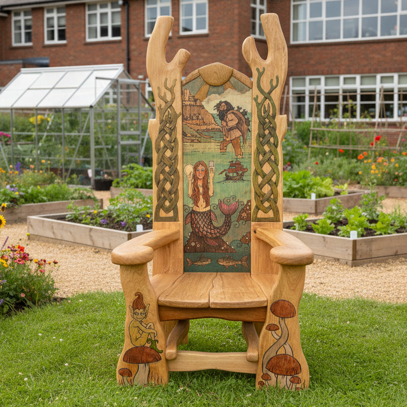 cornish myths legends storytelling chair oak library seating