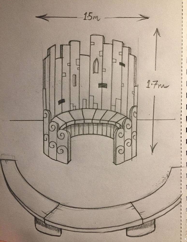 Harlech-inspired carved oak throne chair — bespoke Welsh furniture handmade in Wales