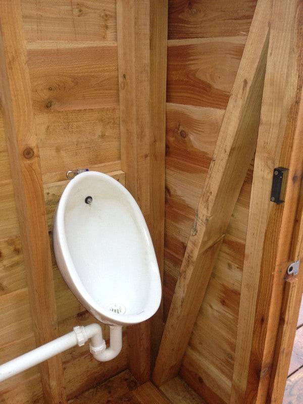 Waterless urinal in disabled access compost toilet — eco-friendly, Wales