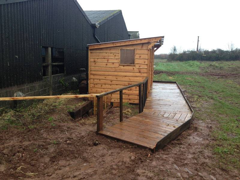 Wheelchair access ramp for accessible waterless toilet — eco-friendly, Wales
