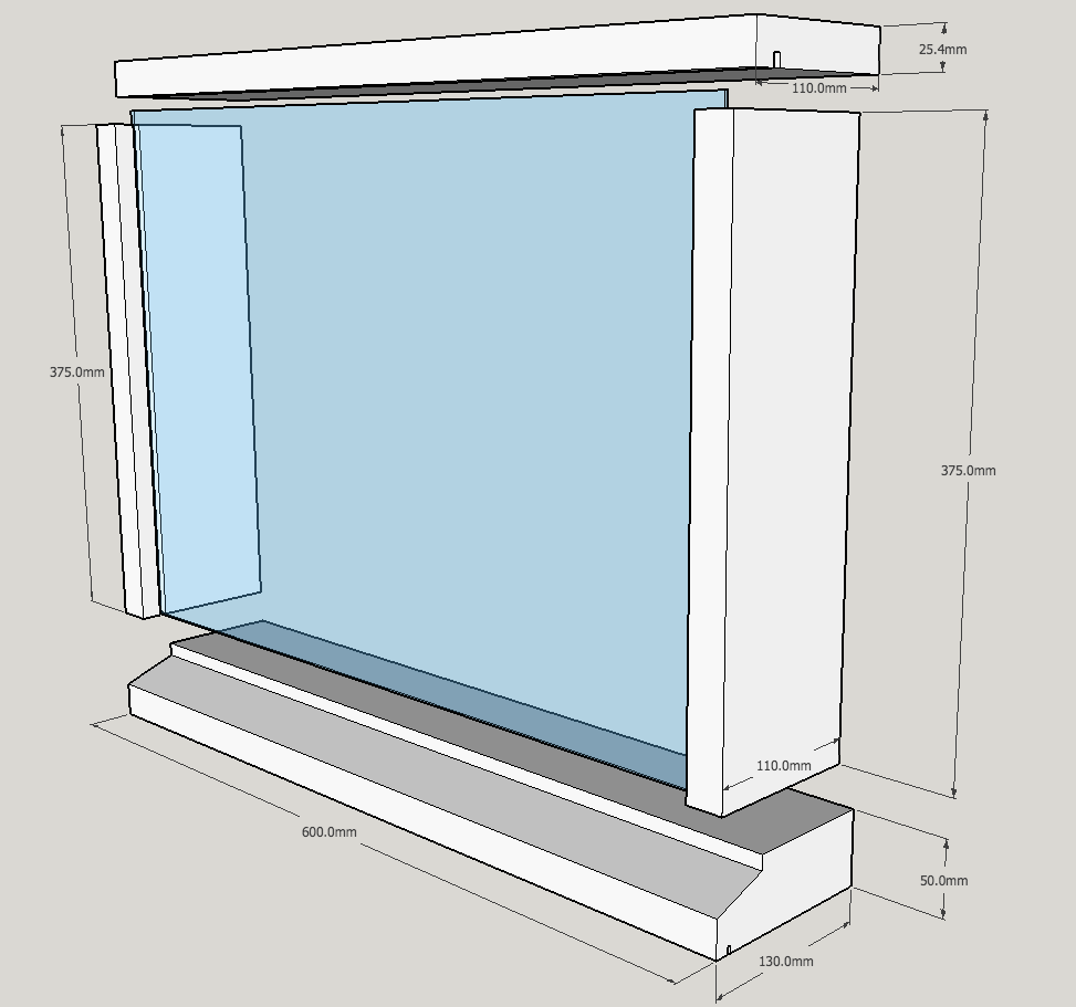 Window detail in DIY compost toilet and shower — eco off-grid plans