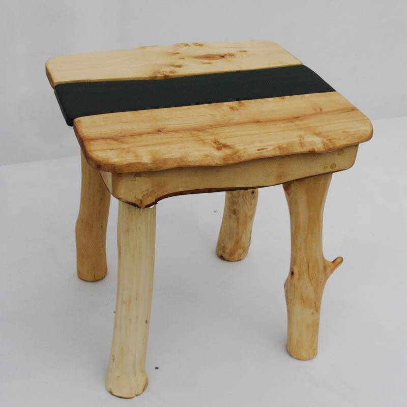 Rustic handmade driftwood bedside table with slate accent — bespoke, Wales