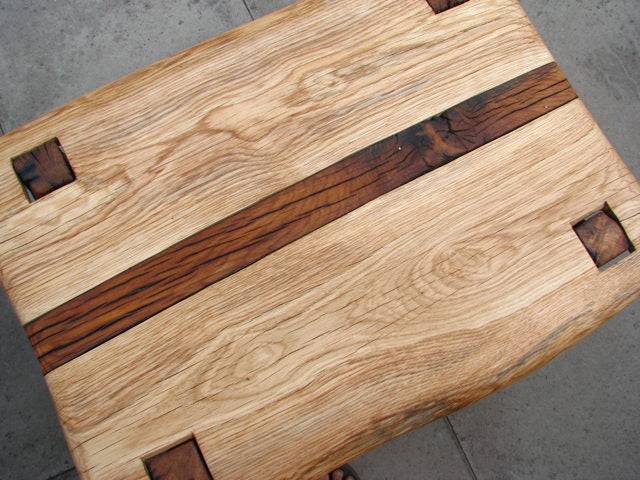 Handmade solid oak blanket box — bespoke driftwood coffee table, Wales