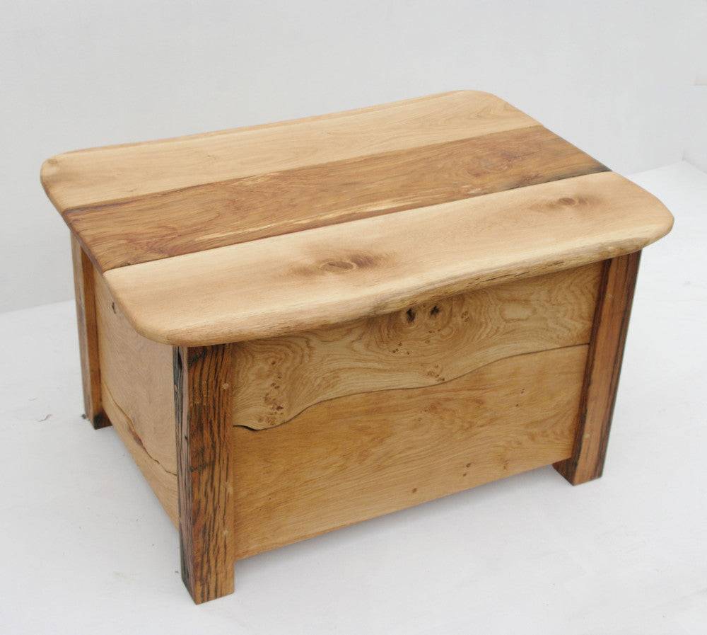 Handmade solid oak blanket box — driftwood coffee table, bespoke, Wales