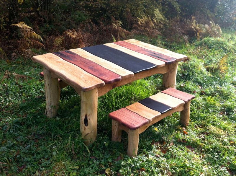 Handmade driftwood outdoor dining table — bespoke, Wales