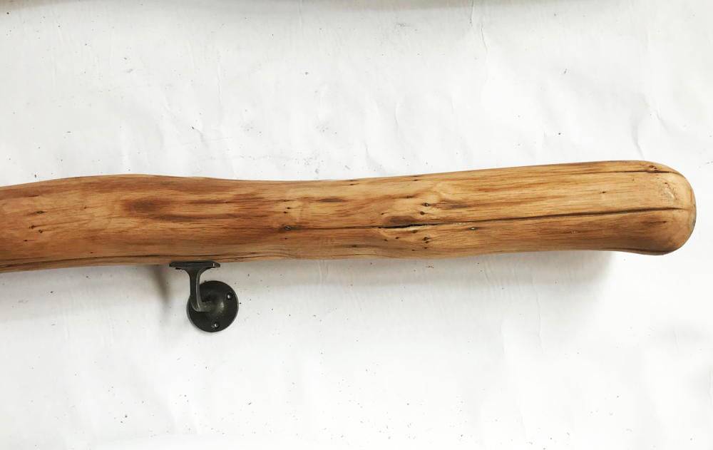 Rustic driftwood stair bannister — handmade natural wood handrail, Wales
