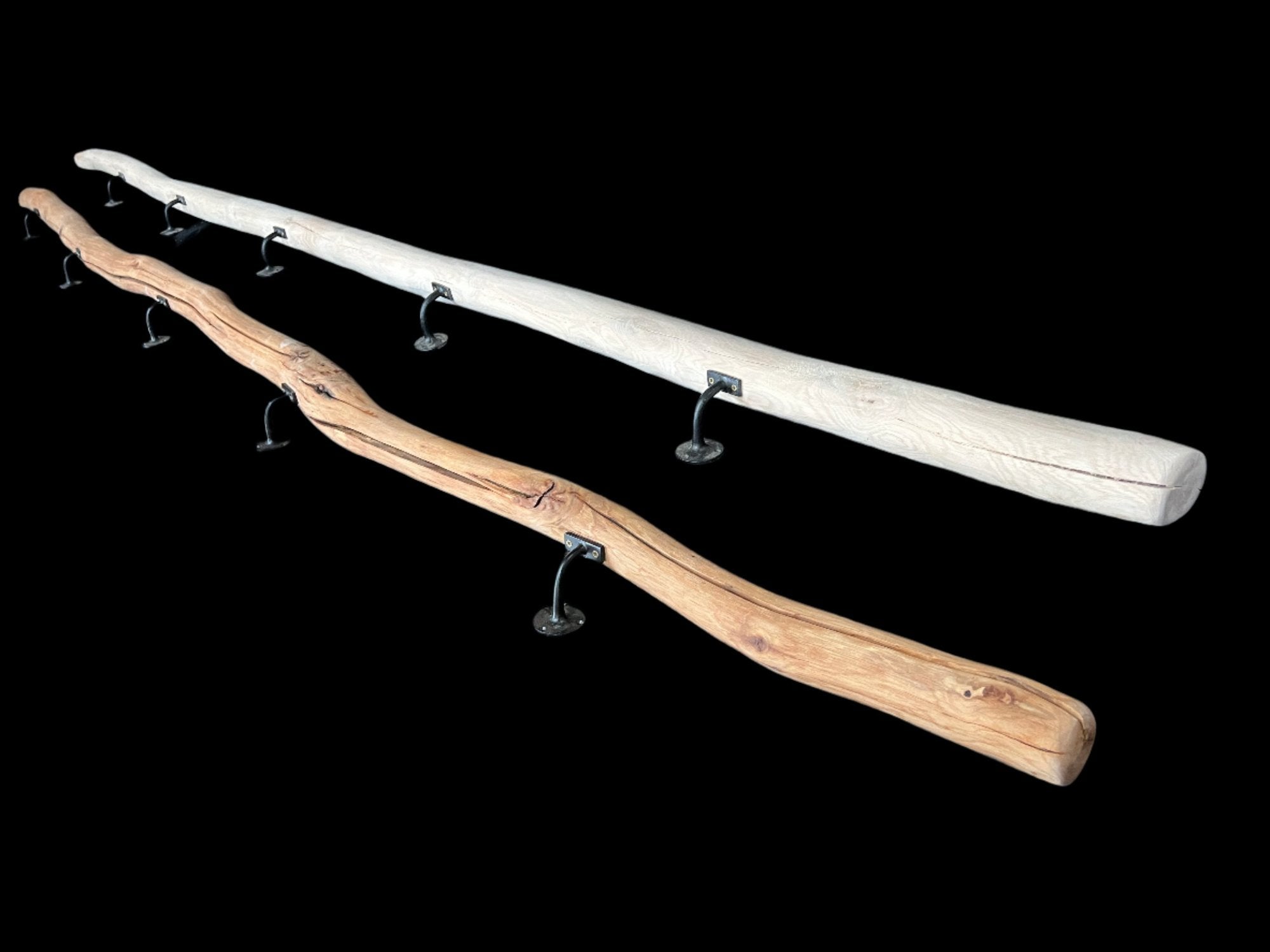Natural Branches Handrails for stairs in light driftwood and natural oak