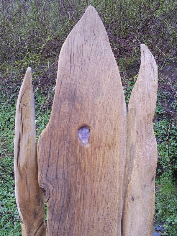 Handmade wooden fairy chair with carved wing detail — bespoke fantasy furniture, Wales