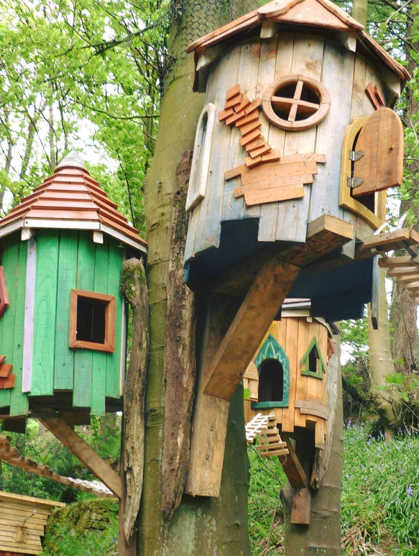 wooden fairy tree houses