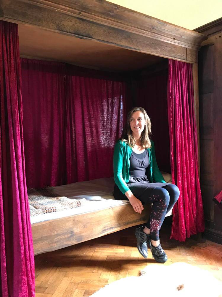 Handmade Harry Potter-themed bedroom with carved oak bed — bespoke fantasy bedroom furniture, Wales