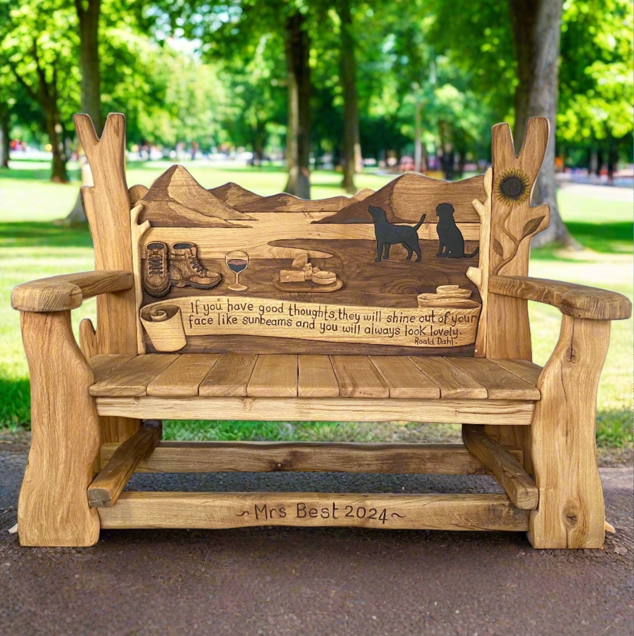 Handcrafted Wooden Memorial Benches - FreeRangeDesigns